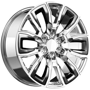 O.E. Revolution G-37 22x9 6x139.7 Nano Chrome Black 31 Wheels