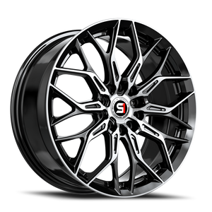 Spec-1 Sp-57 Wheel 17x7.5 4x100 & 4x114.3 Gloss Black & Machined 42mm | SP-571775942BM