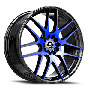 Spec-1 Sp-65 Wheel 20x8.5 5x100 & 5x114.3 Gloss Black & Blue Machined 38mm | SP-6520852338GBBLM