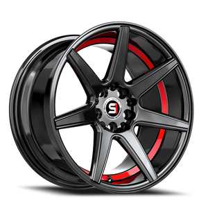Spec-1 Sp-73 Wheel 17x7.5 4x100 & 4x114.3 Gloss Black & Red Undercut 42mm | SP-731775942GBRU