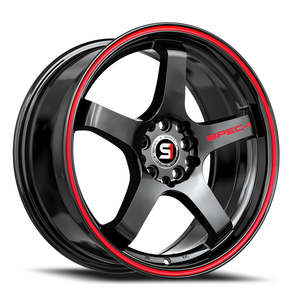 Spec-1 Spt-31 Wheel 17x7.5 5x114.3 & 5x120 Gloss Black & Red Line 42mm | SPT-3117753842GBRL