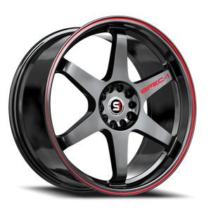Spec-1 Spt-33 Wheel 17x8 5x100 & 5x114.3 Gloss Black & Red Line 38mm | SPT-331782338GBRL