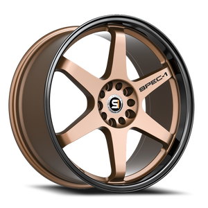 Spec-1 Spt-33 Wheel 17x8 5x100 & 5x114.3 Matte Bronze & Black Lip 38mm | SPT-331782338MZBL