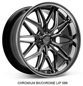 Xxr 586 Wheels Rims 20x9.5 5x112 Chromium Black W/ Stainless Lip 35mm | 586094453
