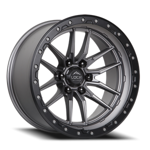 Lock Offroad Krawler Wheels Rims 20x9 8x180 Matte Grey W/ Matte Black Ring 20mm | KRAWLER-2988MGMBR20