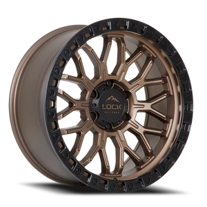 Lock Offroad Combat Wheels Rims 20x9 6x135 Matte Bronze W/ Matte Black Ring 0mm | COMBAT-2963MRMBR
