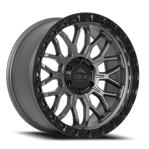 Lock Offroad Combat Wheels Rims 20x9 6x135 Matte Grey W/ Matte Black Ring 0mm | COMBAT-2963MGMBRR