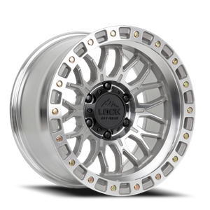 Lock Offroad Combat Wheels Rims 17x9 6x135 Machined W/ Clear Coat -12mm | COMBAT-7963MC12N