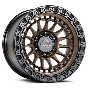 Lock Offroad Mojave Wheels Rims 17x8.5 6x139.7 Matte Bronze W/ Matte Black Ring 25mm | MOJAVE-78569MRMBR