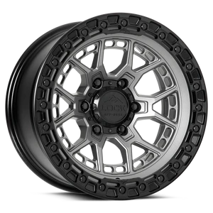 Lock Offroad Commando Wheels Rims 17x9 6x135 Matte Grey W/ Matte Black Ring -12mm | COMMANDO-7963MGMBR12N