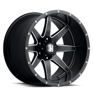 Havok 112 Wheels Rims 20x9 5x139.7 Black Milled W/ Machined Rivets -12mm | WHKW112S30O06P019F051C31