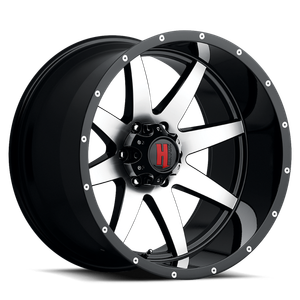 Havok 112 Wheels Rims 22x12 8x180 Dark Flat Black Machined W/ Machined Rivets -44mm | WHKW112S43O02P029F417C39