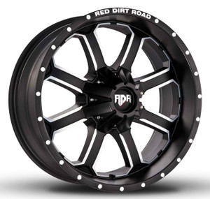 Red Dirt Road RD01 Wheels Rims 20x10 6x135 6x139.7 Matte Flat Black Machined W/ Milled Lip -24mm | WRDW001S32O04P078F193C28