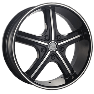 U2 55 Wheel 24x9.5 5x115 Black Machined w/ Milled Lip 13mm