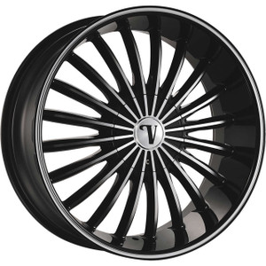 Velocity Vw11 Wheels Rims 22x8 5x108 5x114.3 Black Machined W/ Milled Lip 38mm | WVWW011S36O23P041F036C11