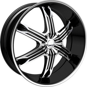 Velocity Vw935 Wheels Rims 26x9.5 5x115 5x120 Matte Flat Black W/ Milled Lip And Chrome Inserts 13mm | WVWW935S50O11P052F191C14