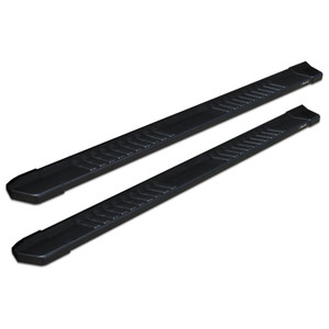 Raptor Series 6 in OEM Style Slide Track Running Boards Black Textured Aluminum | CYC 1702-0051BT