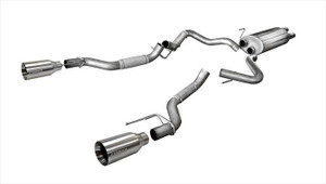 Corsa Performance Exhaust 3.0" Cat-Back Dual Rear Exit with Single 5.0" Satin Polished Straight Cut Tips | COR 14397
