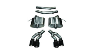 Corsa Performance Exhaust 2.75" Axle-Back Dual Rear Exit with Twin 4.0" Black PVD Pro-Series Tips | COR 14358BLK