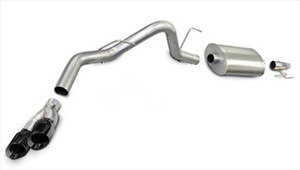 Corsa Performance Exhaust 3.0" Cat-Back Single Side Exit with Twin 4.0" Black PVD Pro-Series Tips | COR 14392BLK