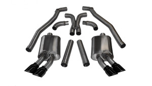 Corsa Performance Exhaust 3.0" Cat-Back Dual Rear Exit with Twin 4.0" Black PVD Pro-Series Tips | COR 14971BLK