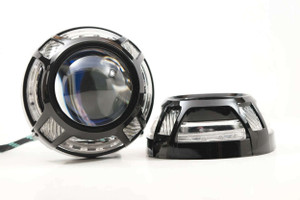 Morimoto Panamera 2.0 Projector Shroud (Black) (White/Amber LED Switchback) | HTMC S265