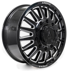 Arena Dually A110  Rival Front Wheels Rims 20x8.25 8x165.1 Gloss Black Milled 105mm