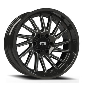Vision Rapier 306 Wheels Rims 22x10 6x135 Gloss Black Milled Spoke -19mm | 306-22036GBMS-19