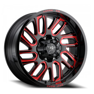 Luxxx Hd Lhd18 Wheels Rims 20x10 8x165.1 8x170 Gloss Black Red Milling -18mm | LHD18 20108165170-18K-A3