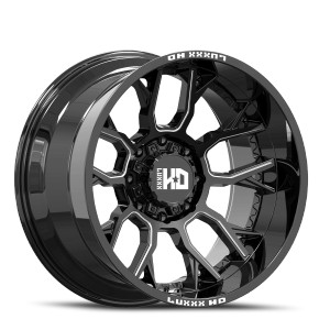 Luxxx Hd Lhd39 Wheels Rims 22x12 6x135 6x139.7 Gloss Black Milled -44mm | LHD39221261351397-44G-A1