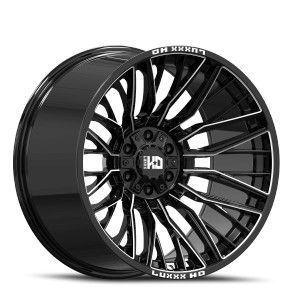 Luxxx Hd Lhd44 Wheels Rims 22x10 5x127 5x139.7 Gloss Black Milled 0mm | LHD44221051271397-0D-A1