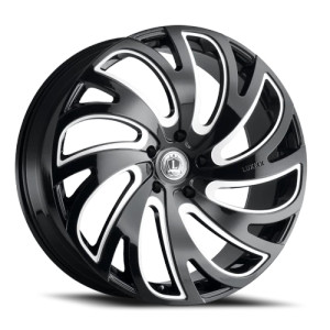 Luxxx Alloys Lux 23 Wheels Rims 22x9.5 6x139.7 Gloss Black Milled 30mm | LUX23229561397+30D-A1