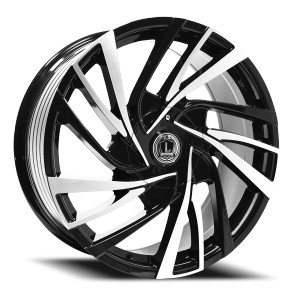 Luxxx Alloys Lux 41 Wheels Rims 20x8.5 5x108 5x114.3 Gloss Black Machined 35mm | LUX41208551081143+35B-A2