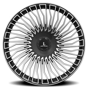Luxxx Alloys Lux 55 Wheels Rims 20x8.5 5x110 5x114.3 Gloss Black Machined 35mm | LUX55208551101143+35B-A2