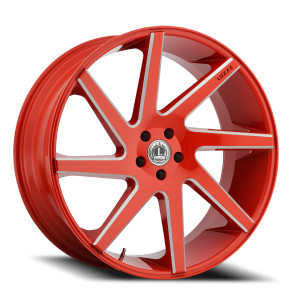 Luxxx Alloys Lux 8 Wheels Rims 24x10 5x115 Red Milled 15mm | LUX824105115+15C-K1