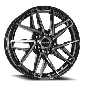 Venom 48 Wheels Rims 18x8.5 5x112 5x114.3 Gloss Black Machined 35mm | VEN48188551121143+35B-A2