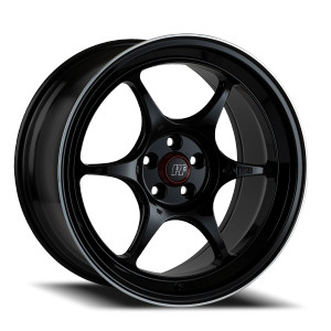 Enkei Pf06 Wheels Rims 17x7 4x100 Black Machined 38mm | 545-770-4938BKM