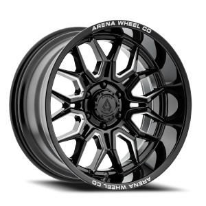Arena A117 Violator Wheel 22x12 5x127 Gloss Black Milled -44mm - FREE T-SHIRT INCLUDED!