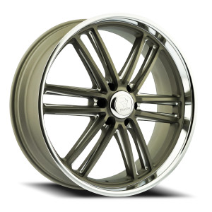 Resto R103 Maverick Wheels Rims 24x10 6x139.7 Milled Textured Gunmetal W/ Diamond Cut Lip 25mm | R1032400846512