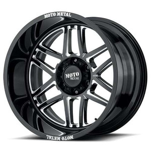 Moto Metal Folsom Mo992 Gloss Black W/ Milled Spokes Wheels Rims 20x10 5x127 Black -18mm | EC MO99221050318N