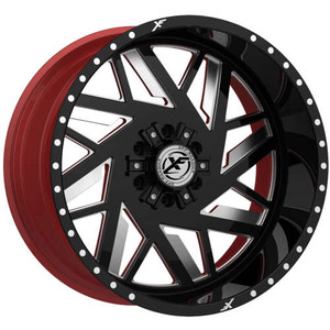 Xfx Flow Xfx-306 Wheels Rims 20x9 6x135 6x139.7 Gloss Black & Milled With Red Inner 0mm | EC XFX-306209061351397+0GBRWMW