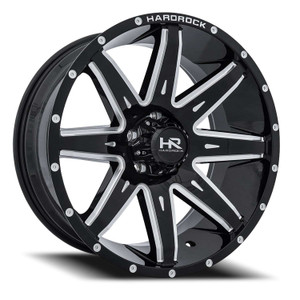 Hardrock Offroad Painkiller Xposed Wheels Rims 22x12 5x139.7 Gloss Black Milled -44mm | EC H502-221285144BM