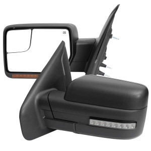Spec-D Black Textured Mirror | SPE RMV-F15007HPLED-FS