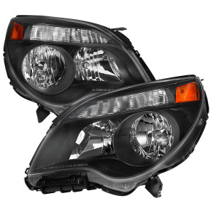 Spec-D Matte Black Headlight with Clear Lens and Amber Reflector | SPE 2LH-EQIX10JM-GO