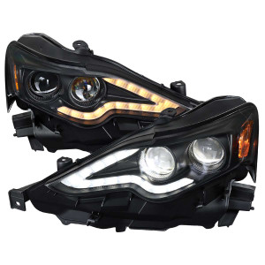Spec-D Black LED Projector Headlight with Clear Lens | SPE 2LHE-IS25014JM-TM