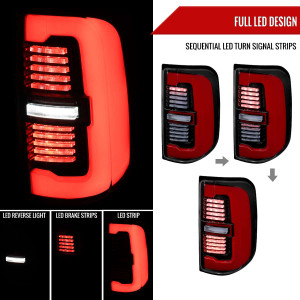 Spec-D LED Tail Light Without Blind Spot Detection | SPE LT-RAM1915BKLD-SQ-RS