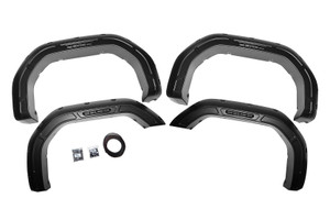 Rough Country Defender Pocket Fender Flares - White - GMC Sierra 2500 HD/Sierra 3500 HD (20-23) | DHTP A-G12011-GAZ