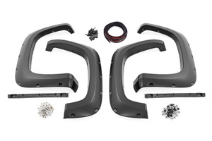 Rough Country Pocket Fender Flares - GBA Black - Chevy Silverado 2500 HD/3500 HD (20-22) | DHTP F-C12011A-GBA