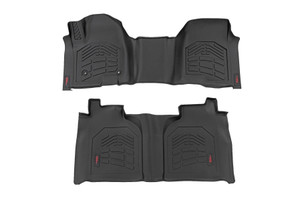 Rough Country Sure-Fit Floor Mats - FR & RR - FR Over Hump - Crew - Chevy/GMC 1500/2500HD/3500HD (19-25) | DHTP SM21613