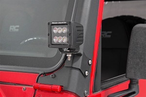 Rough Country LED Light Mount - Lower A-Pillar - Pod - Jeep Wrangler TJ (97-06) | DHTP 70046